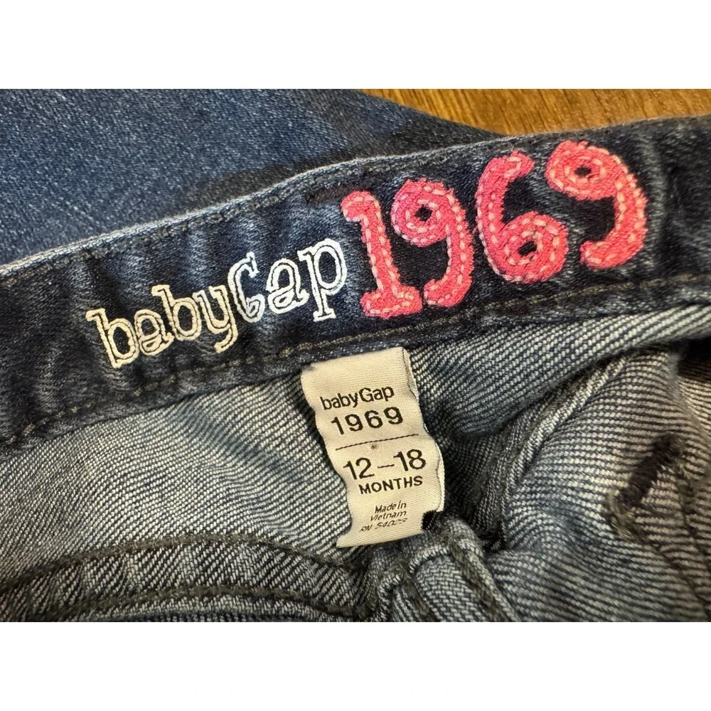 Baby Gap Girl 12/18 Months‎ 1969 Blue Denim Skinny Jeans Pants Adjustable Waist